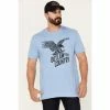 Discount 🥰 Moonshine Spirit Men's Soaring Eagle Short Sleeve Graphic T-Shirt Light Blue 🥰