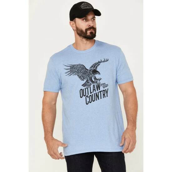 Discount π₯° Moonshine Spirit Men's Soaring Eagle Short Sleeve Graphic T-Shirt Light Blue π₯°