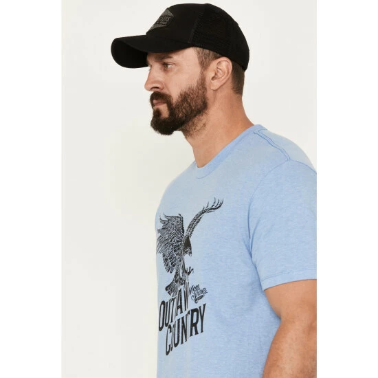 Discount π₯° Moonshine Spirit Men's Soaring Eagle Short Sleeve Graphic T-Shirt Light Blue π₯° - Image 2
