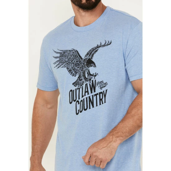 Discount π₯° Moonshine Spirit Men's Soaring Eagle Short Sleeve Graphic T-Shirt Light Blue π₯° - Image 3