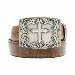 New 💯 Moonshine Spirit Men's Cross Buckle Belt Brown 😀