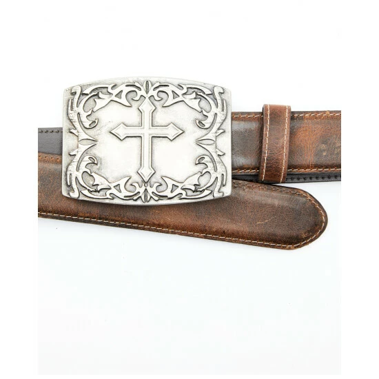 New π― Moonshine Spirit Men's Cross Buckle Belt Brown π 4 New π― Moonshine Spirit Men's Cross Buckle Belt Brown π - Image 2