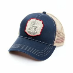Hot Sale 🔥 Moonshine Spirit Men's Whiskey & Country Music Patch Mesh-Back Ball Cap Indigo 💯
