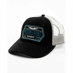 Hot Sale 🔥 Moonshine Spirit Men's Black & Turquoise Logo Patch Mesh-Back Ball Cap ❤️