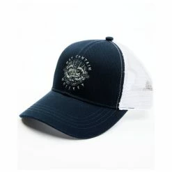 Outlet ⌛ Moonshine Spirit Men's May Contain Whiskey Circle Graphic Mesh-Back Ball Cap Navy 👏