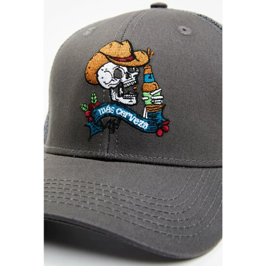 Brand new ✨ Moonshine Spirit Men's Skull Mas Cerveza Mesh-Back Ball Cap Grey ✨ - Image 2