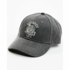 Best deal ⌛ Moonshine Spirit Men's Embroidered Whiskey Life Skull Solid Ball Cap Grey 😉