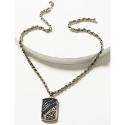 Wholesale ❤️ Moonshine Spirit 👩 Women's American 🦮 Dog Tag Necklace Silver 🔥