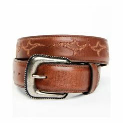 Buy ✔️ Moonshine Spirit Men's Brown Western Red & Orange Stitch Leather Belt 🧨