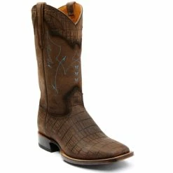 Coupon 🧨 Moonshine Spirit Men's Brown Tully Nogal Leather Western Boot - Broad Square Toe 🤩