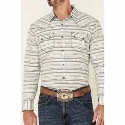 Best reviews of 💯 Moonshine Spirit Men's Line Dance Horizontal Stripe Long Sleeve Snap Western 👕 Shirt Grey ⭐ -Country Outfitter Shop unnamed file 132