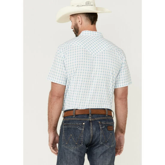 Brand new π₯° Moonshine Spirit Men's River Delta Small Plaid Short Sleeve Snap Western π Shirt Cream π€© - Image 4