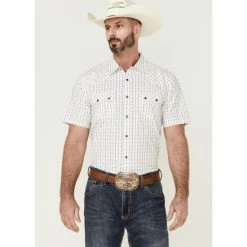 Cheapest 🎁 Moonshine Spirit Men's Cocopah Southwestern Print Short Sleeve Snap Western 👚 Shirt White ✨