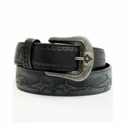 Wholesale 🧨 Moonshine Spirit Men's Black Mad Cat Western Leather Belt 💯