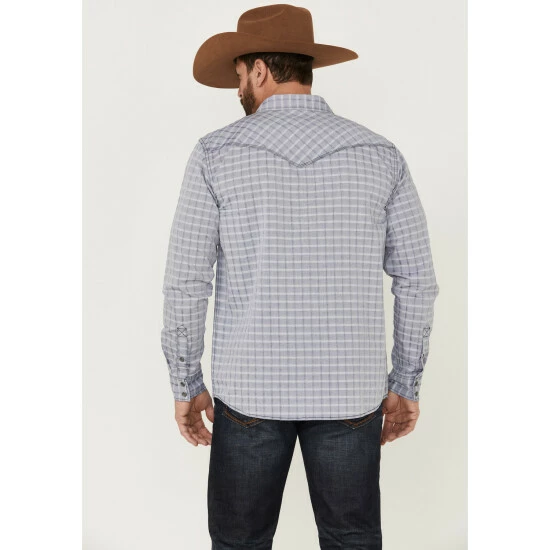 Brand new π― Moonshine Spirit Men's Jail Break Plaid Long Sleeve Snap Western π Shirt Navy π - Image 4