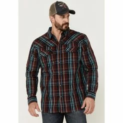 Best reviews of ⭐ Moonshine Spirit Men's Fire Starter Large Plaid Long Sleeve Snap Western 👚 Shirt Red 🔥