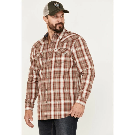 Best deal π Moonshine Spirit Men's Rusty Gate Plaid Snap Western π Shirt Rust Copper βοΈ - Image 2