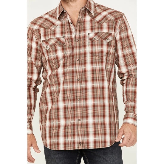 Best deal π Moonshine Spirit Men's Rusty Gate Plaid Snap Western π Shirt Rust Copper βοΈ - Image 3