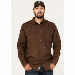 Coupon ❤️ Moonshine Spirit Men's Medallion Print Snap Western 👕 Shirt Rust Copper 🥰