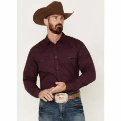 Deals 🎉 Moonshine Spirit Men's Comet Long Sleeve Snap Western 👕 Shirt Purple 😉