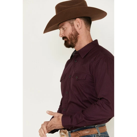 Deals π Moonshine Spirit Men's Comet Long Sleeve Snap Western π Shirt Purple π - Image 2