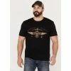 Deals 😍 Moonshine Spirit Men's Thunderbird Eagle Graphic Short Sleeve T-Shirt Black 🤩