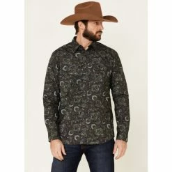 Cheapest ❤️ Moonshine Spirit Men's Legacy Large Paisley Print Long Sleeve Western 👕 Shirt Multi ⌛
