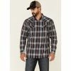 Top 10 🔔 Moonshine Spirit Men's Northern Light Plaid Long Sleeve Snap Western 👕 Shirt Burgundy 🔥