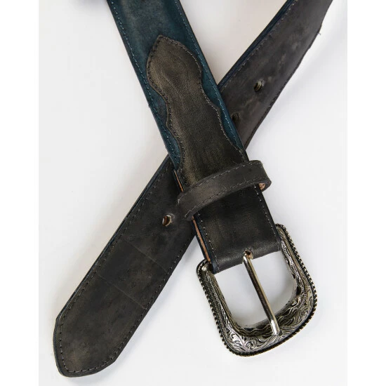 Outlet π₯° Moonshine Spirit Men's Two Tone Storm Embroidered Western Belt Black β€οΈ - Image 2