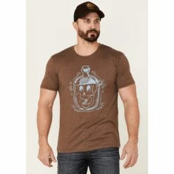 Best reviews of ✔️ Moonshine Spirit Men's Heather Brown Jug Head Graphic Short Sleeve T-Shirt 🥰