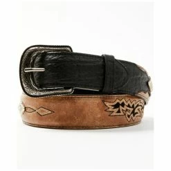 Deals 🌟 Moonshine Spirit Men's Embroidered Diamond Concho Leather Western Belt Brown 🎁