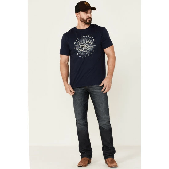 Brand new π Moonshine Spirit Men's May Contain Whiskey Graphic Short Sleeve T-Shirt Navy π - Image 2