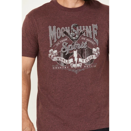 Buy π Moonshine Spirit Men's World Tour Short Sleeve Graphic T-Shirt Purple 𧨠- Image 3