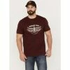 Coupon 😍 Moonshine Spirit Men's American Longhorn Graphic Short Sleeve T-Shirt Burgundy 👏