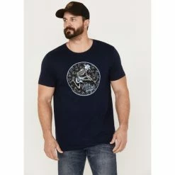 Best reviews of 🤩 Moonshine Spirit Men's Navy Skull Moon Graphic Short Sleeve T-Shirt ✨