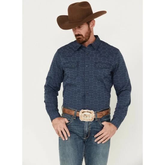 Best deal π Moonshine Spirit Men's Show Stopper Floral Print Long Sleeve Western Snap π Shirt Teal π€©