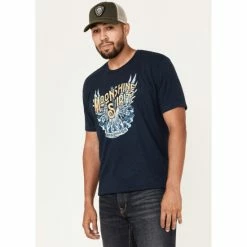 Best reviews of ✔️ Moonshine Spirit Men's Wing Guitar Graphic Short Sleeve T-Shirt Navy ❤️