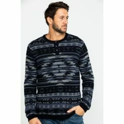 Best Pirce 😍 Moonshine Spirit Men's Durango Southwestern Print Sweater Black 😉