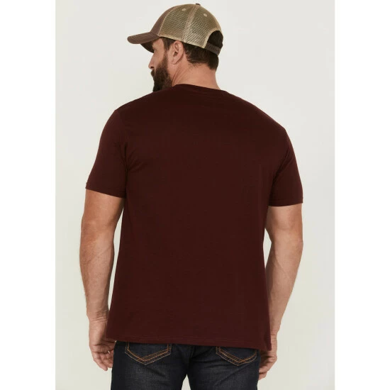 Best Pirce π₯° Moonshine Spirit Men's Line Scene Graphic Short Sleeve T-Shirt Burgundy π₯ - Image 4