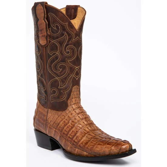 Promo β Moonshine Spirit Men's Rock City Fuscus Caiman Western π₯Ύ Boots - Snip Toe Tan π
