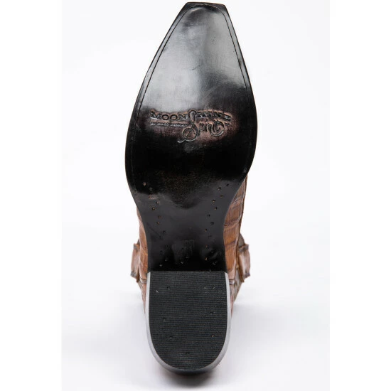Promo β Moonshine Spirit Men's Rock City Fuscus Caiman Western π₯Ύ Boots - Snip Toe Tan π - Image 7
