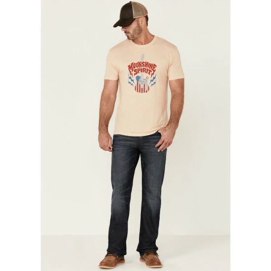 New ⭐ Moonshine Spirit Men's Guitar USA Graphic Short Sleeve T-Shirt White ✨ - Image 2