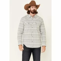 Brand new 😀 Moonshine Spirit Men's Topock Southwestern Stripe Long Sleeve Snap Western 👕 Shirt Grey ❤️