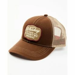 Best Pirce 🧨 Moonshine Spirit Men's Whiskey & Country Music Patch Mesh Back Trucker Cap Brown 👍