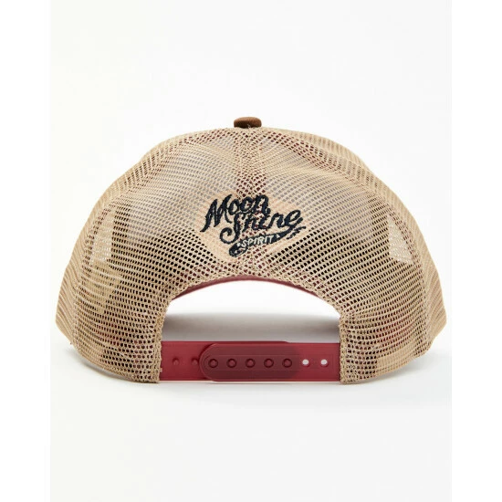 Best Pirce 𧨠Moonshine Spirit Men's Whiskey & Country Music Patch Mesh Back Trucker Cap Brown π - Image 3