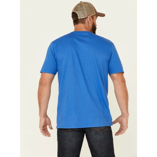 Discount π― Moonshine Spirit Men's Best Shot Graphic Short Sleeve T-Shirt Royal Blue π - Image 4