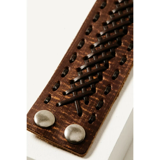 Best Sale βοΈ Moonshine Spirit Men's Brown Leather Lace Bracelet π - Image 2