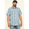 Best reviews of 🎁 Moonshine Spirit Men's Cooler Cactus Plaid Short Sleeve Western 👕 Shirt Blue ✔️