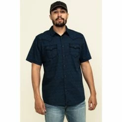 Coupon ⌛ Moonshine Spirit Men's Daisy Luck Floral Print Short Sleeve Western 👚 Shirt Black 😍