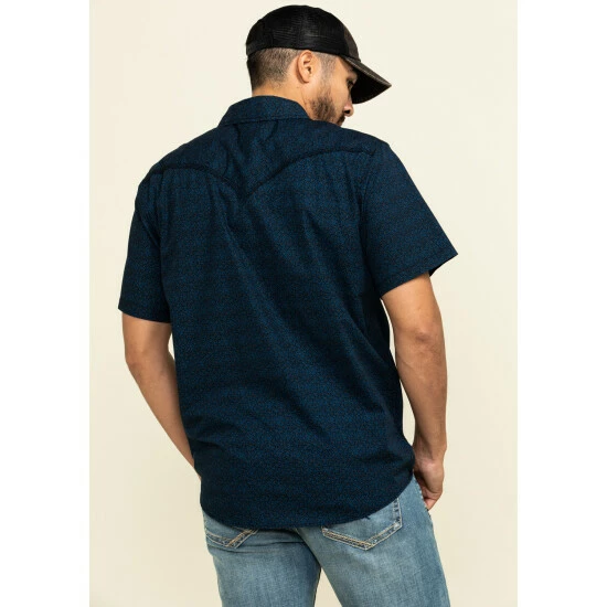 Coupon β Moonshine Spirit Men's Daisy Luck Floral Print Short Sleeve Western π Shirt Black π - Image 2